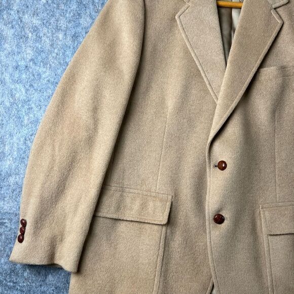 Vintage John Weitz by Palm Beach Mens Camel Hair Tan 2 Button Blazer Jacket - Picture 11 of 12